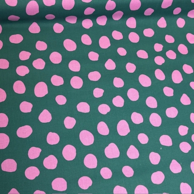 Beschichtete Baumwolle | Punkte | grün rosa